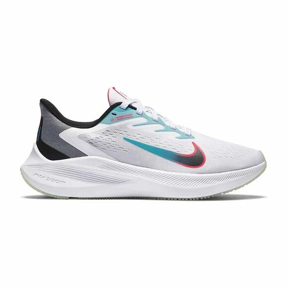 NIKE MENS ZOOM WINFLO 7 RUNNING SHOES White/Black/Flash Crimson Size 9.5 main image 4